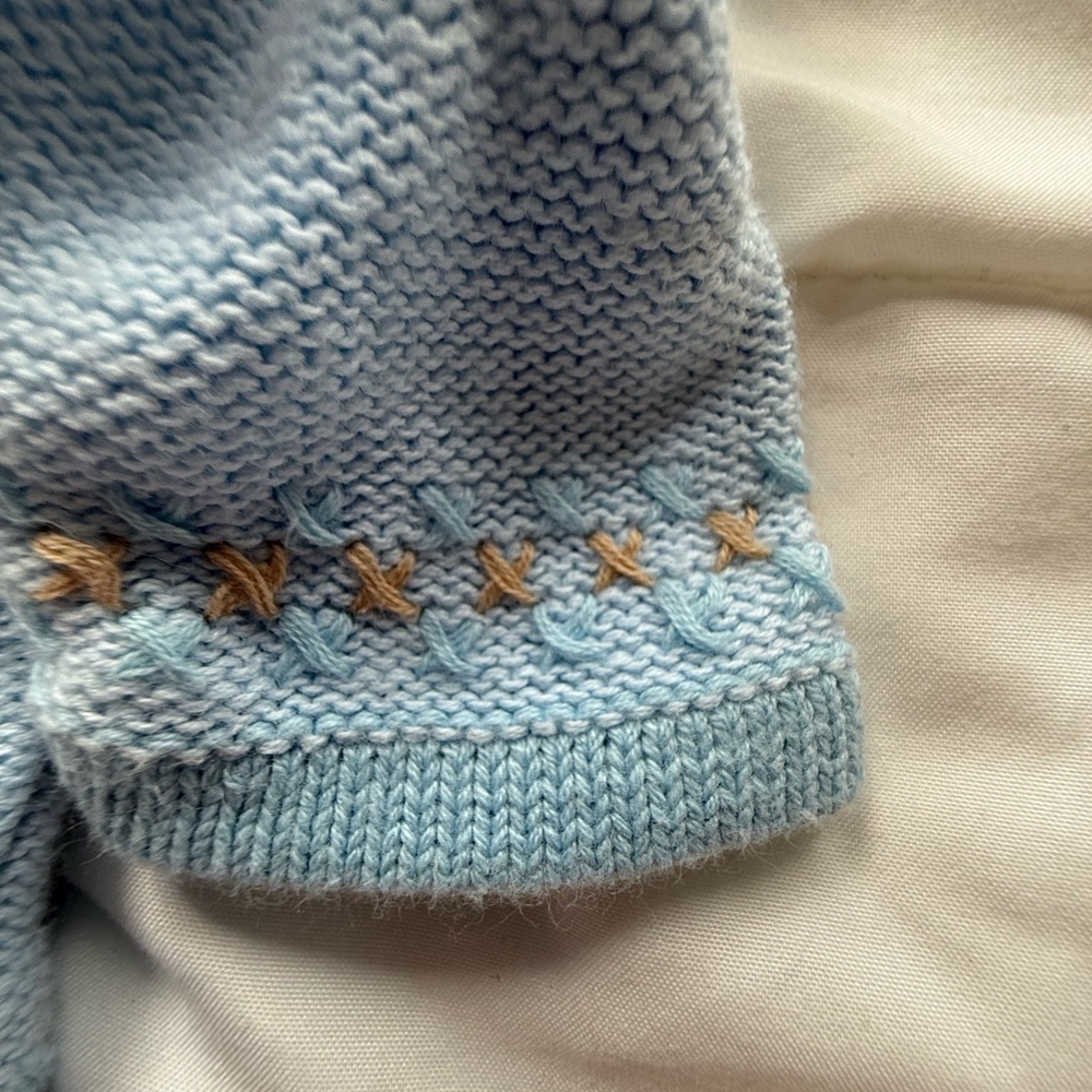 Carters Baby Boy Cotton Lightweight light blue sweater - Picture 4 of 4